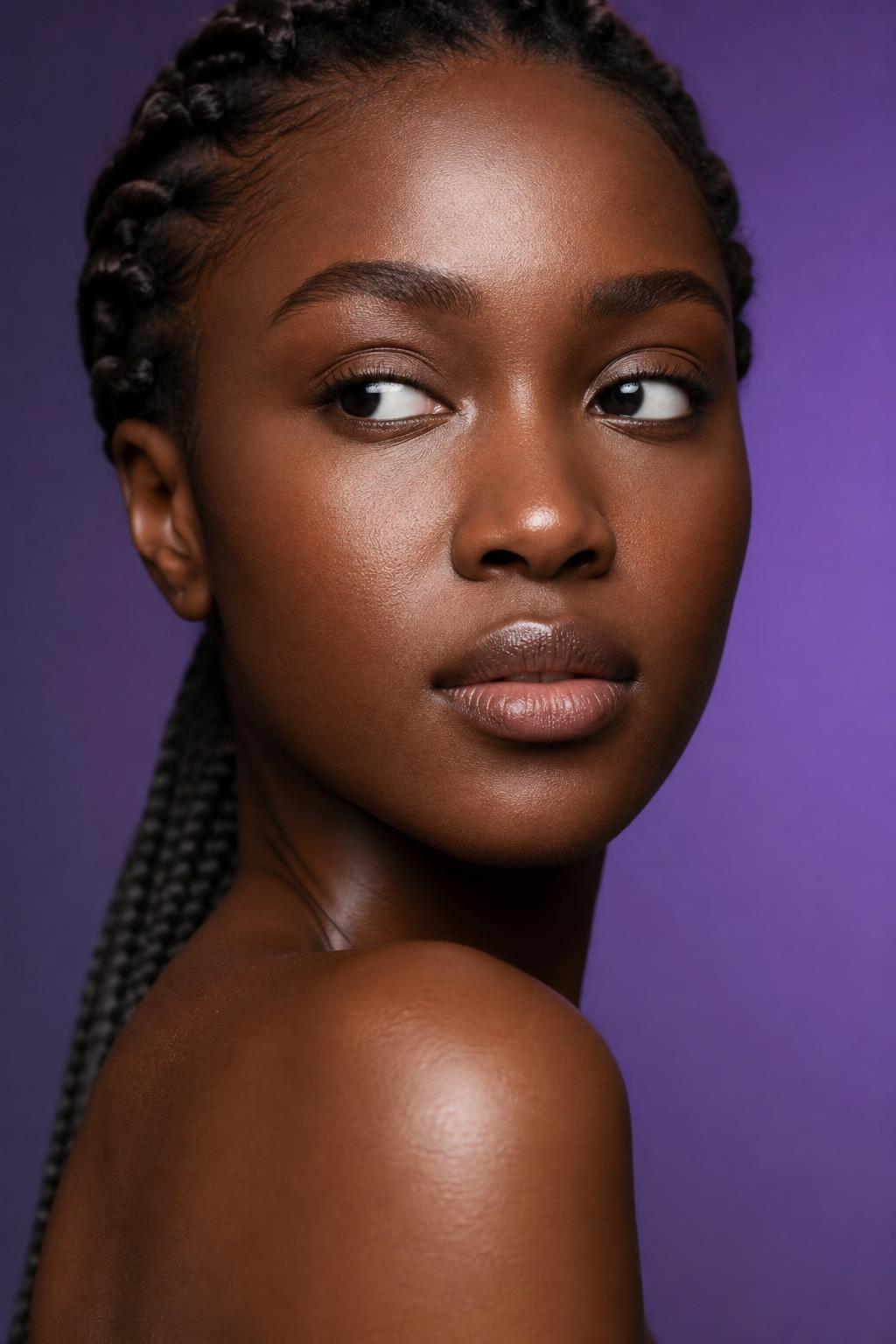 Femme noire au teint radieux, analyse de peau Melanixis